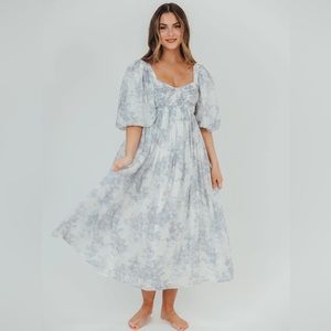 Worth Collective Harlow Maxi Dress in Light Blue Floral